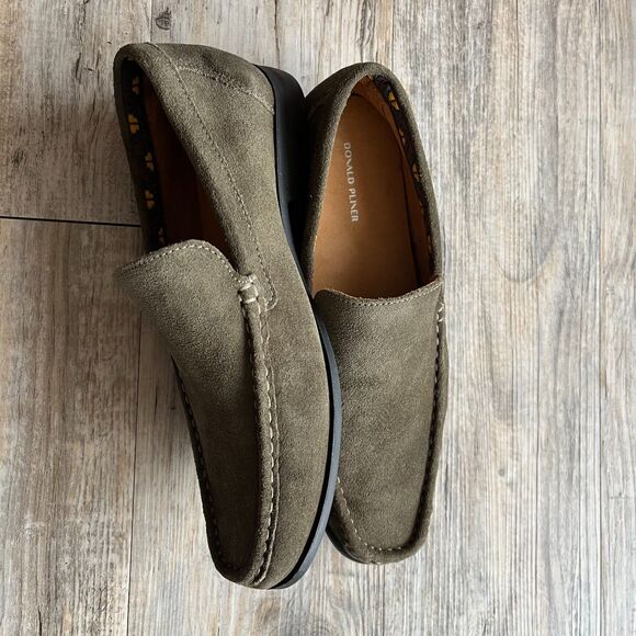 Donald Pliner Loafers Men\'s 8 M Reuben Suede Moc Toe Green Khaki Dress Shoes main image 4
